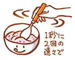 混ぜるペースは、1秒に2回